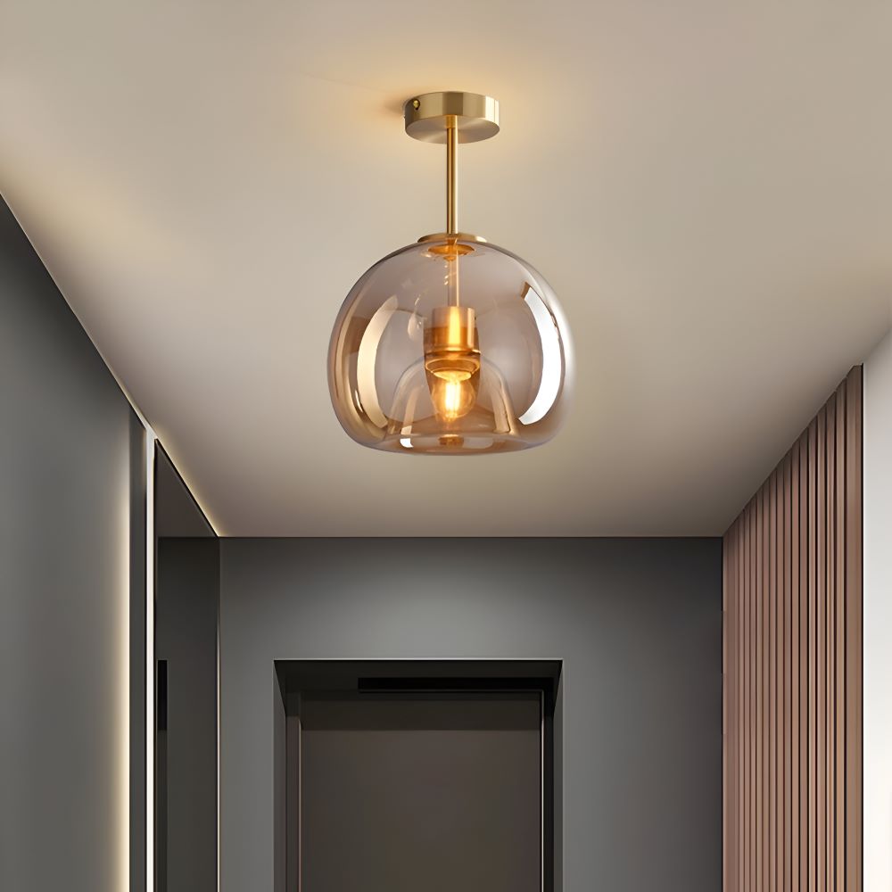 Plafonnier LED DecoRound en verre – noir et or – en 3 finitions