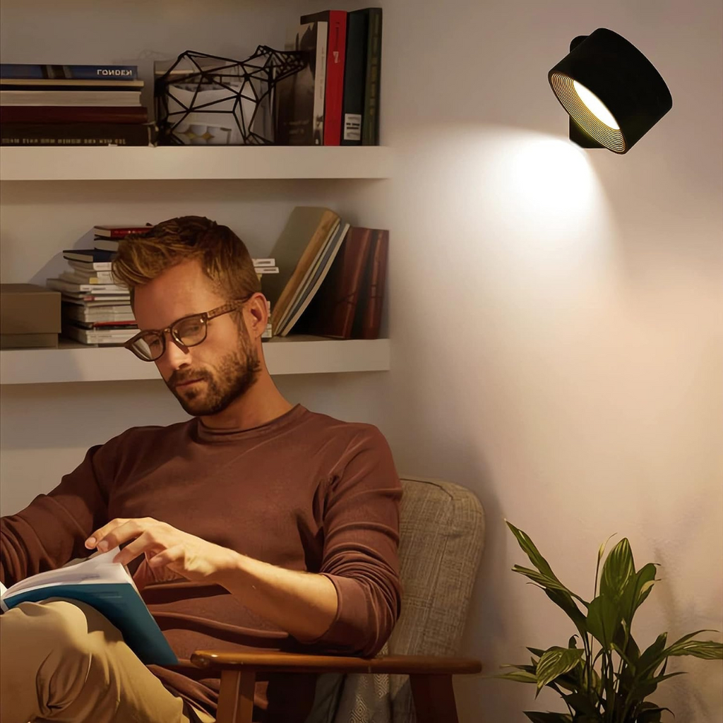 Lampe murale rechargeable – pivotante à 360°, sans fil et polyvalente