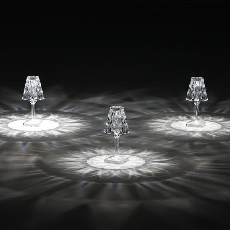 GlimmerLux - Lampe de table en cristal tactile avec variateur 3 niveaux