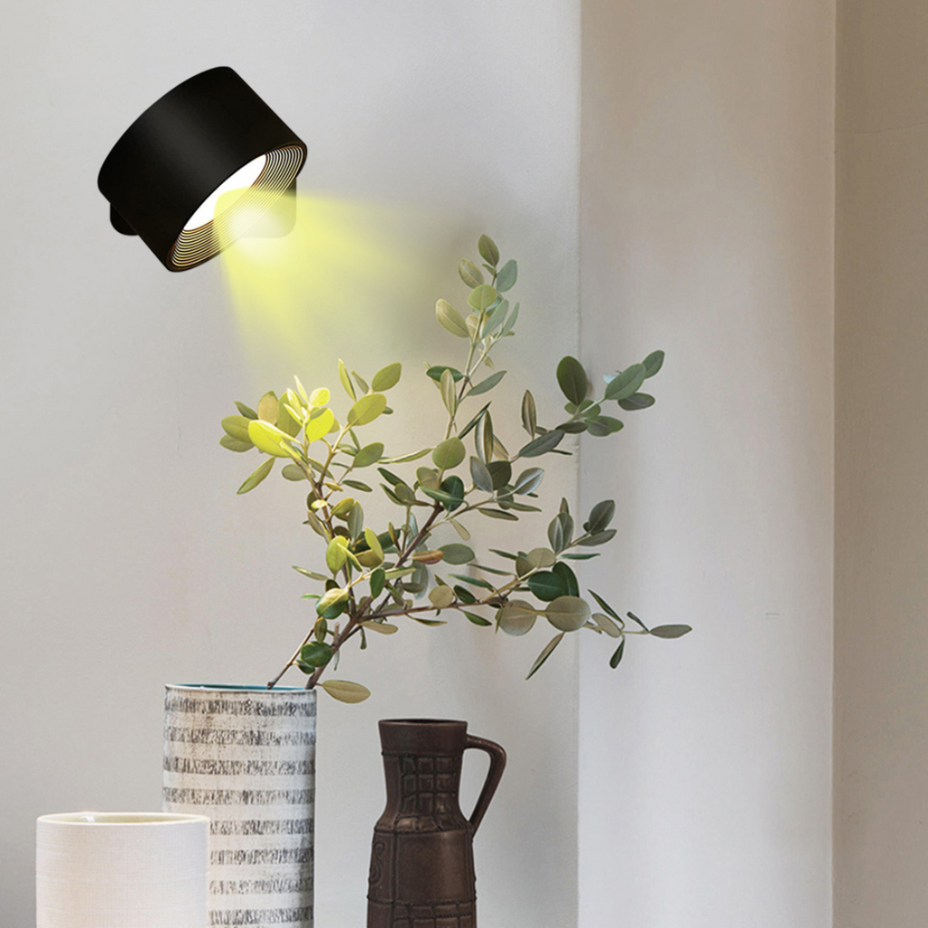 Lampe murale rechargeable – pivotante à 360°, sans fil et polyvalente