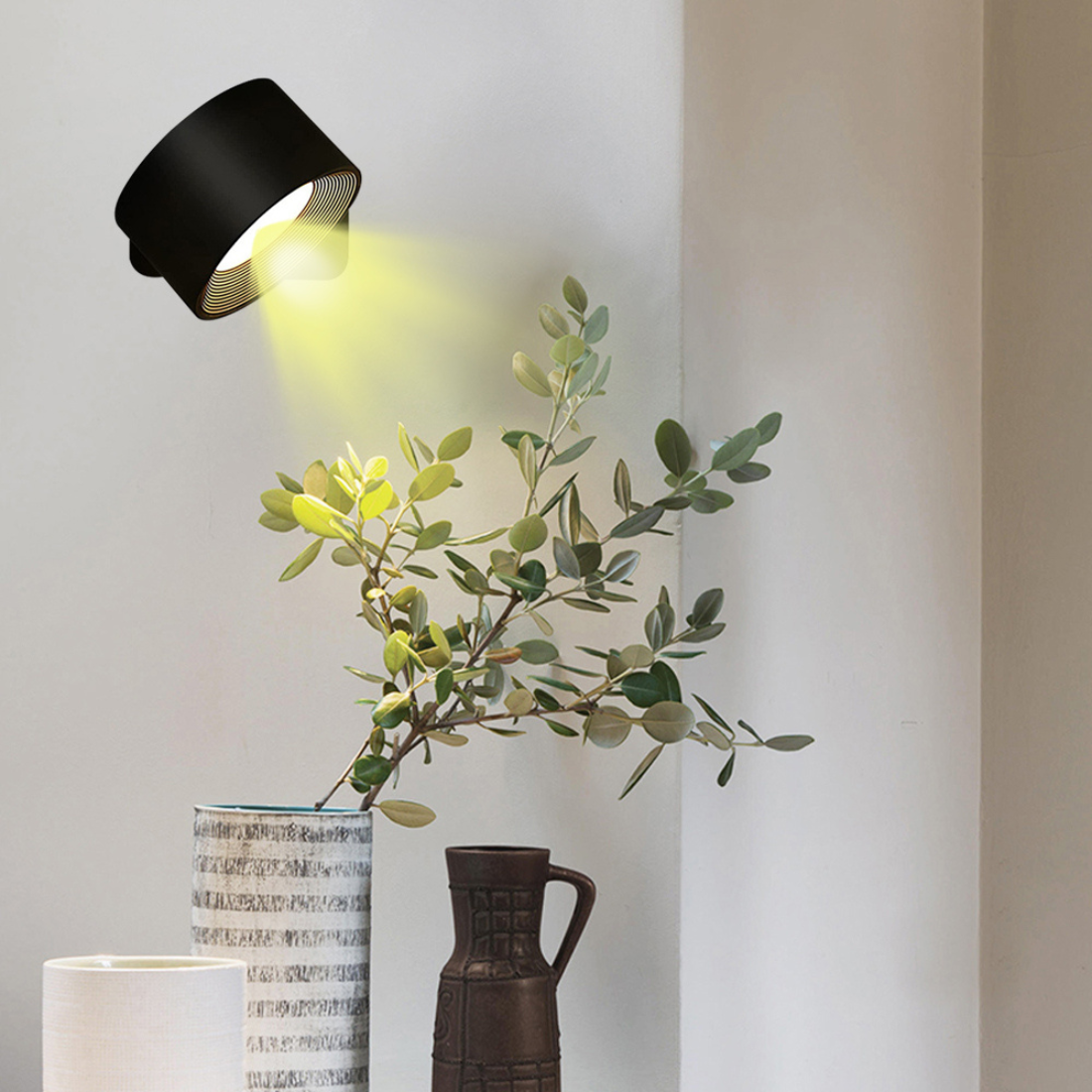 Lampe murale rechargeable – pivotante à 360°, sans fil et polyvalente