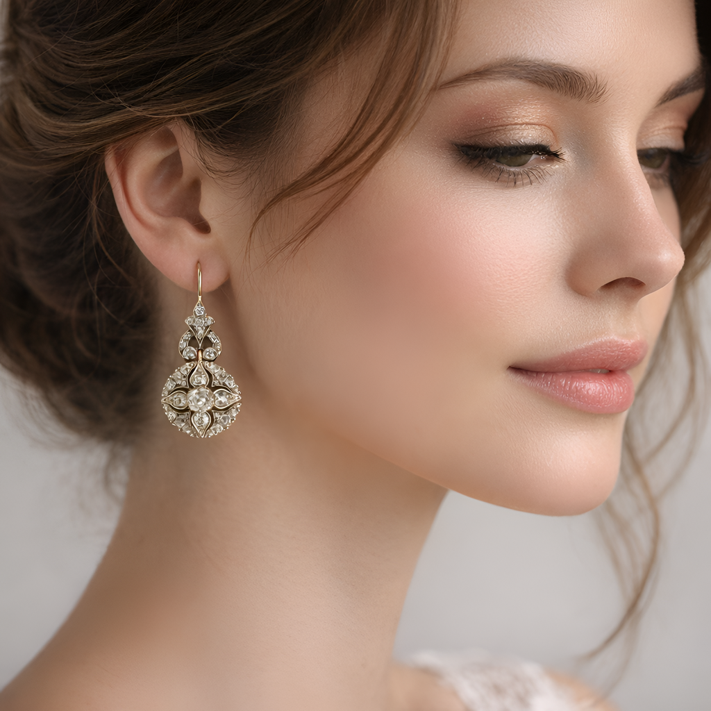 Charlotte - Boucles d'oreilles vintage en diamant