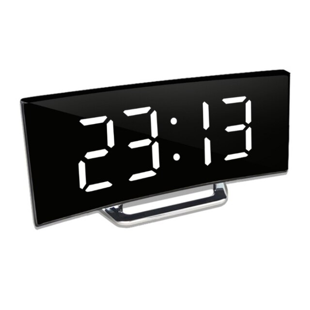 Horloge numérique | Réveil miroir LED | Dimming automatique sans éblouissement | CurveClock