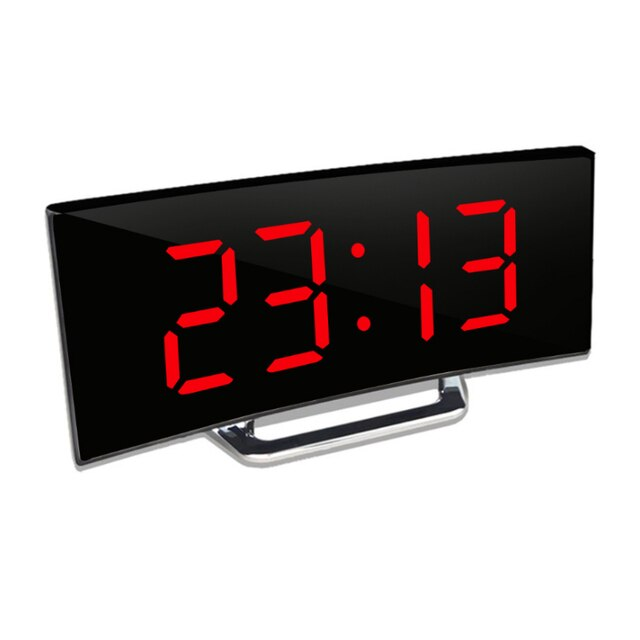 Horloge numérique | Réveil miroir LED | Dimming automatique sans éblouissement | CurveClock