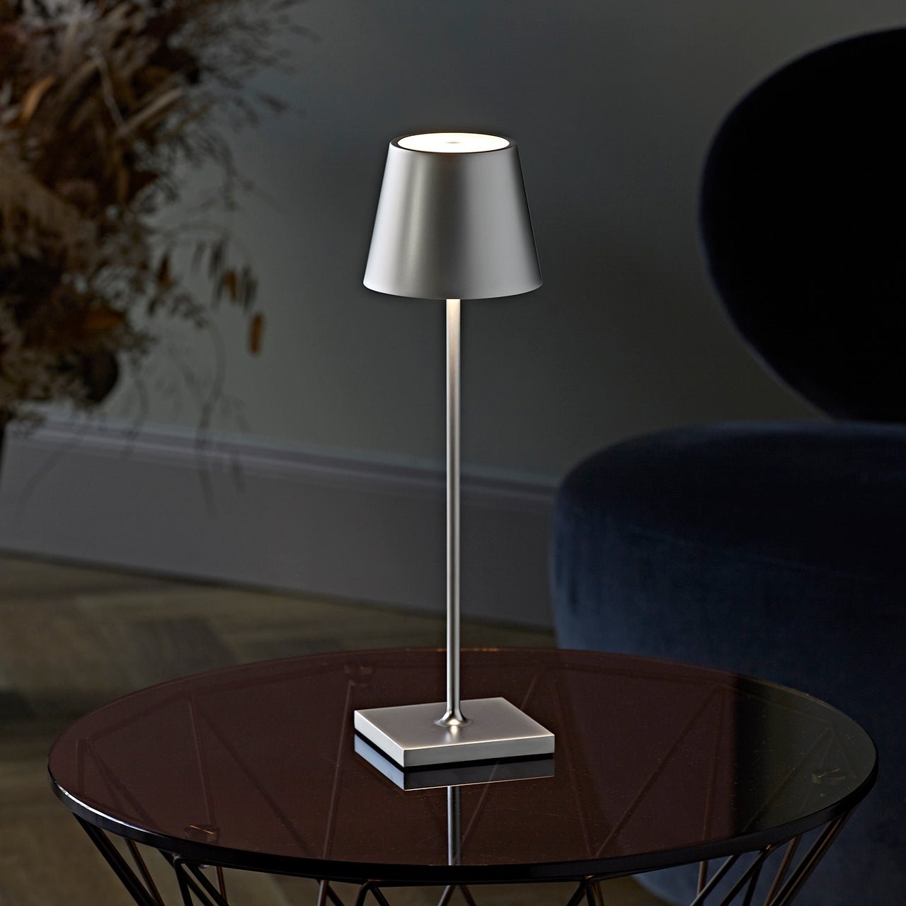 Lampe de table LED dimmable – lampe sans fil avec touch et USB-C (38 cm)