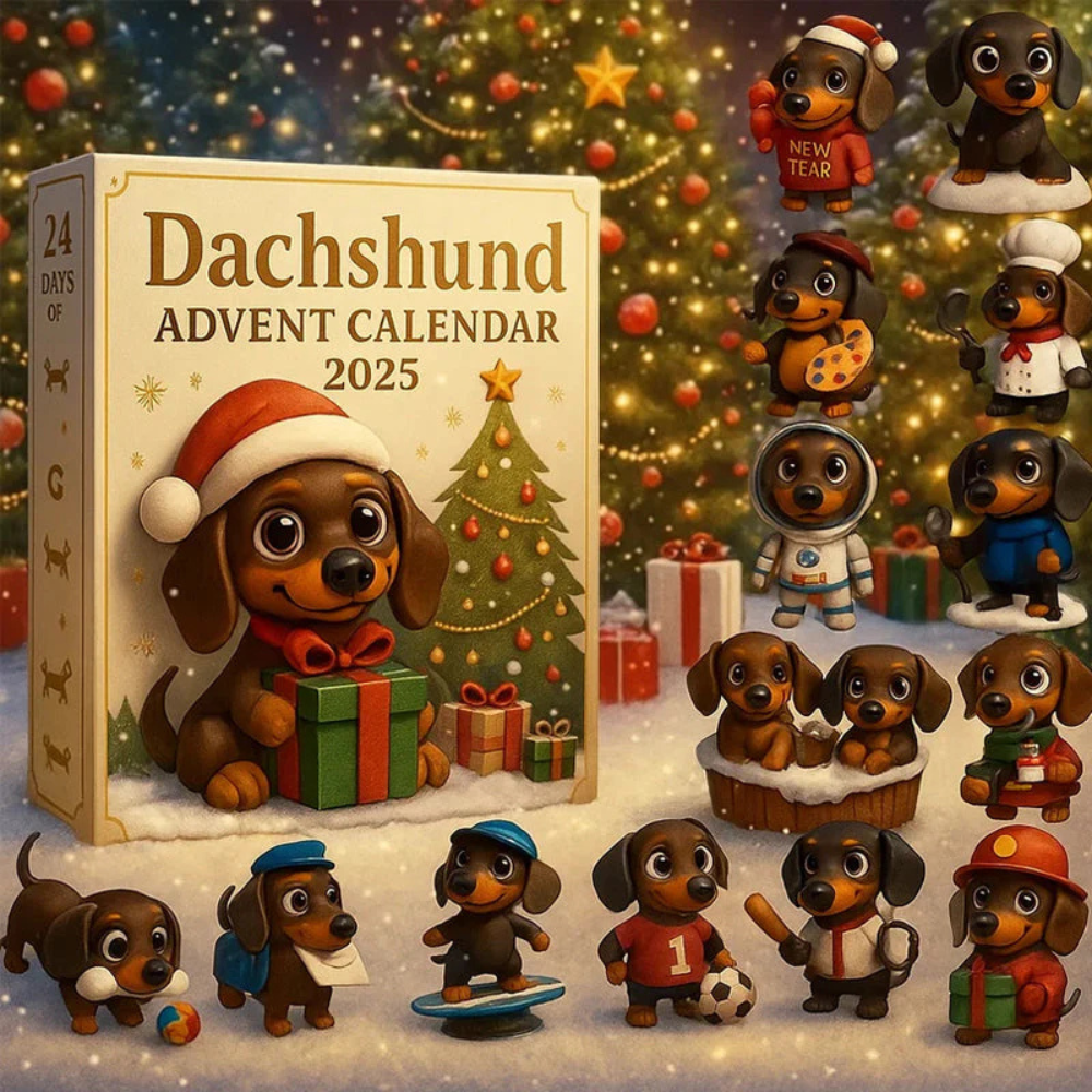 Calendrier de l'Avent pour Chiens - Ensemble de Figurines de Noël Collectionnables