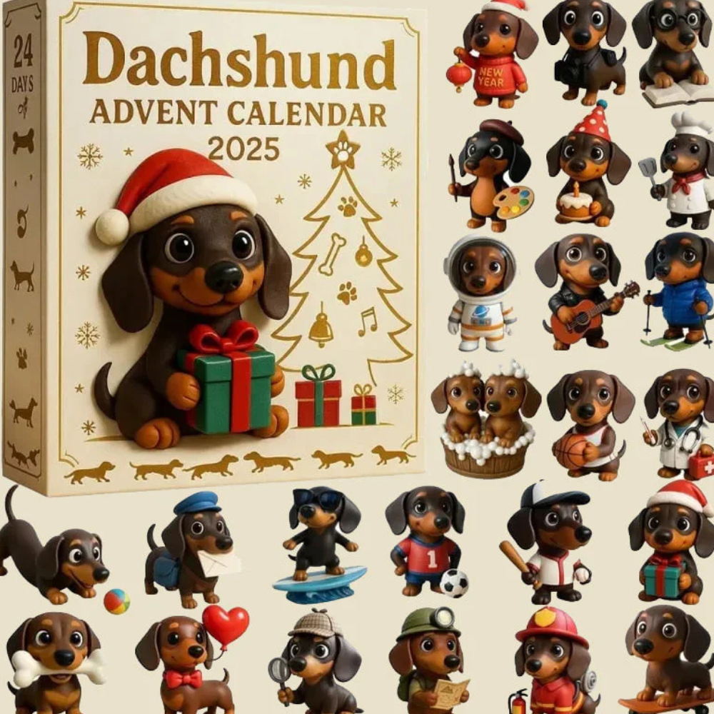 Calendrier de l'Avent pour Chiens - Ensemble de Figurines de Noël Collectionnables