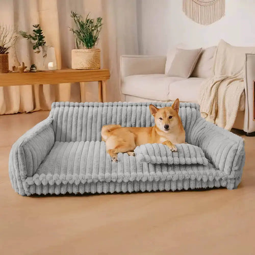Canapé orthopédique pour chiens en velours côtelé – lit confortable pour chiens