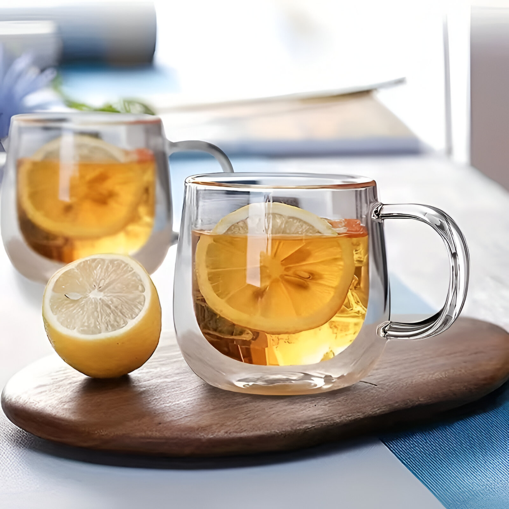 Tasses à Café Double Paroi 300 ml – Ensemble en Verre Borosilicaté pour Cappuccino & Thé, (2/4/6) pièces