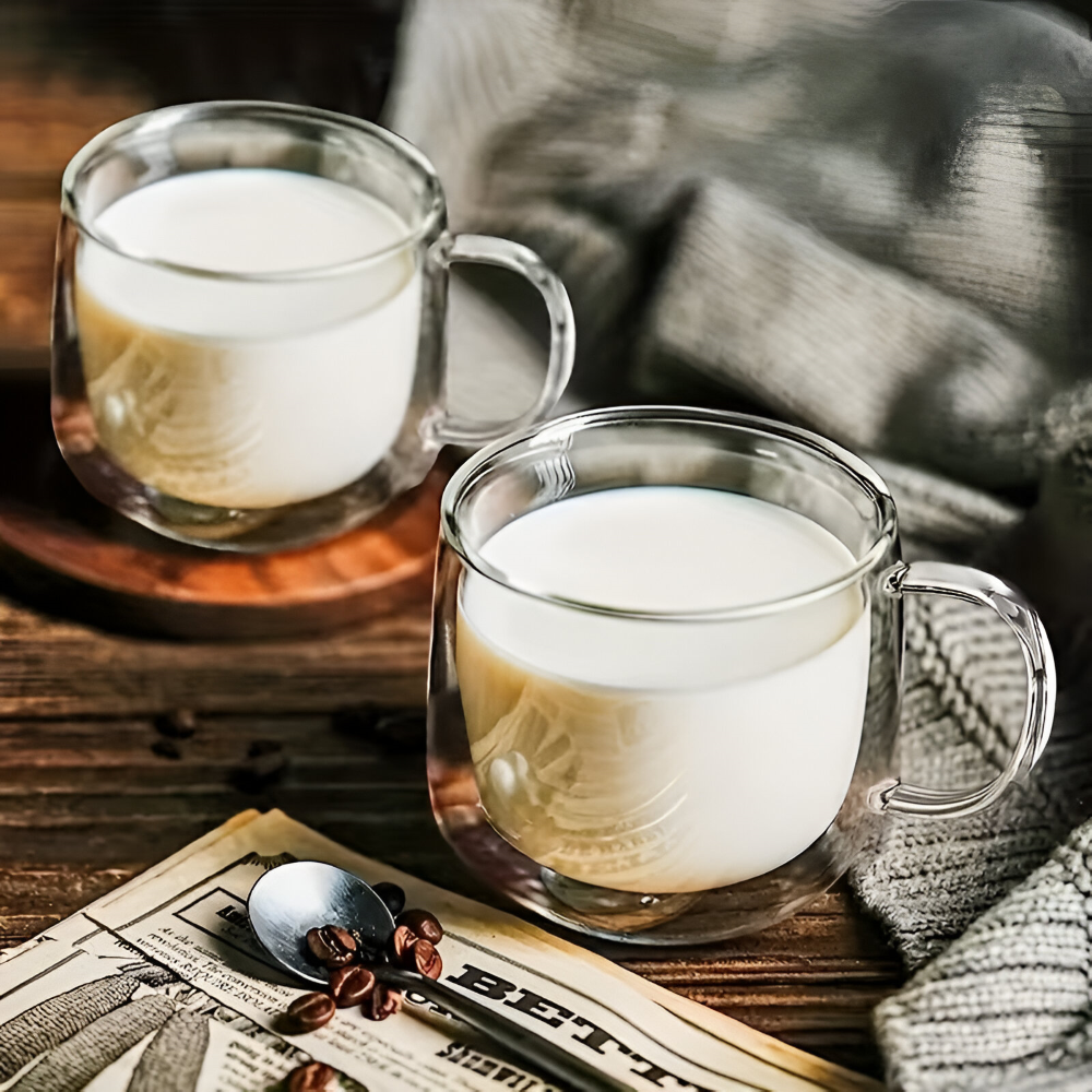 Tasses à Café Double Paroi 300 ml – Ensemble en Verre Borosilicaté pour Cappuccino & Thé, (2/4/6) pièces