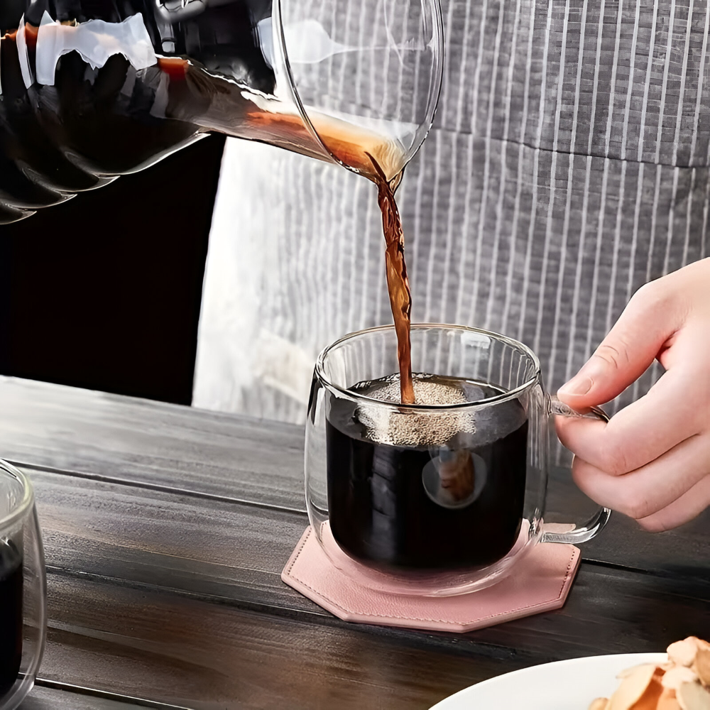Tasses à Café Double Paroi 300 ml – Ensemble en Verre Borosilicaté pour Cappuccino & Thé, (2/4/6) pièces