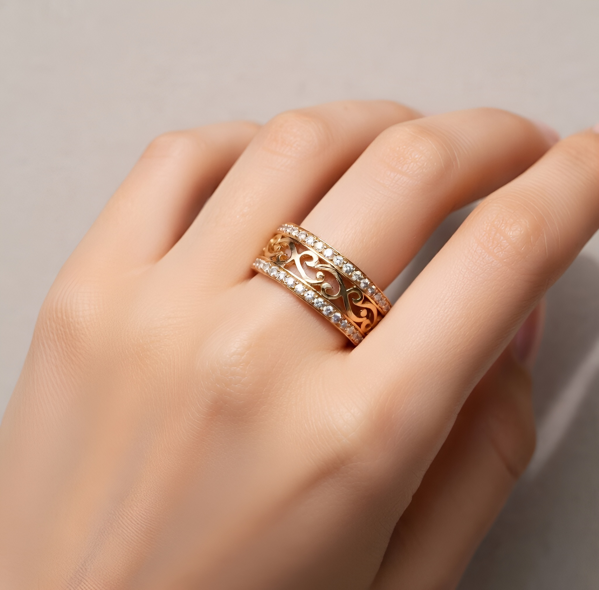 Chelsea - Bague à double rangée pour femme