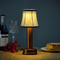 Lampe de table LED sans fil avec lumière dimmable et abat-jour en tissu