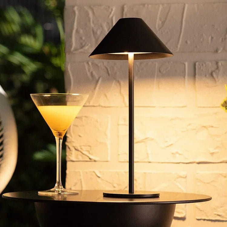 Lampe de table sans fil noire – rechargeable avec atténuation tactile
