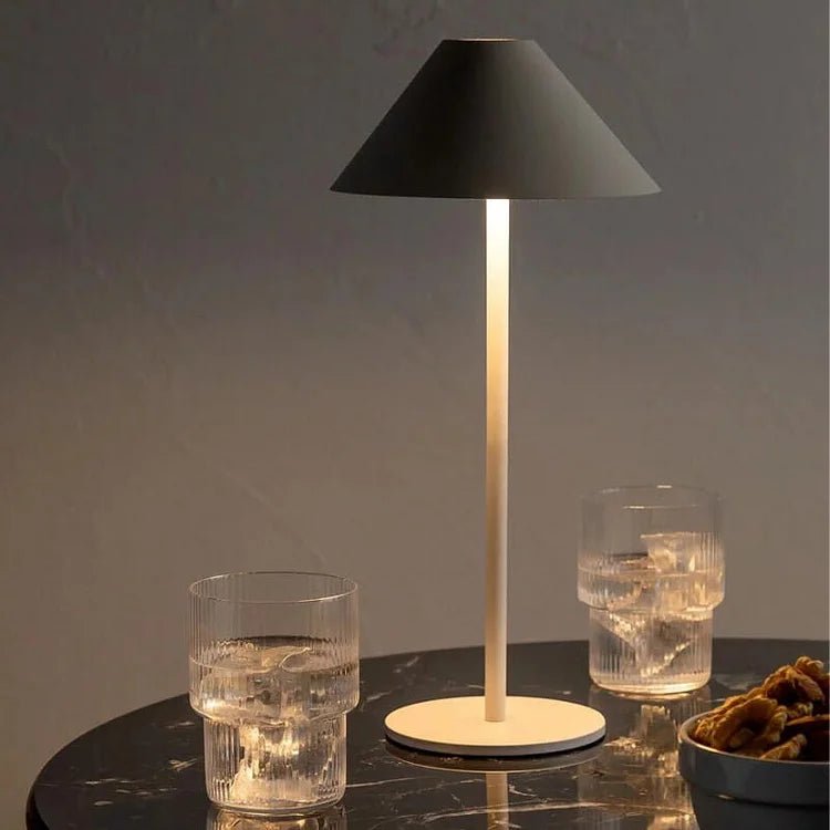 Lampe de table sans fil noire – rechargeable avec atténuation tactile
