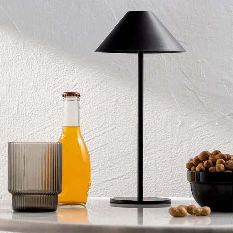 Lampe de table sans fil noire – rechargeable avec atténuation tactile