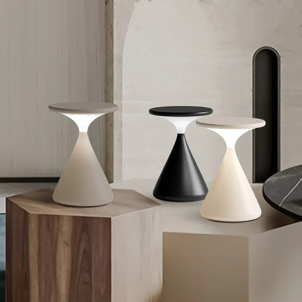 Lampe de table sans fil avec design en sablier – lampe LED dimmable