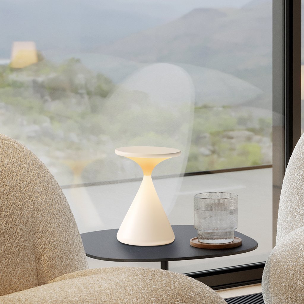 Lampe de table sans fil avec design en sablier – lampe LED dimmable