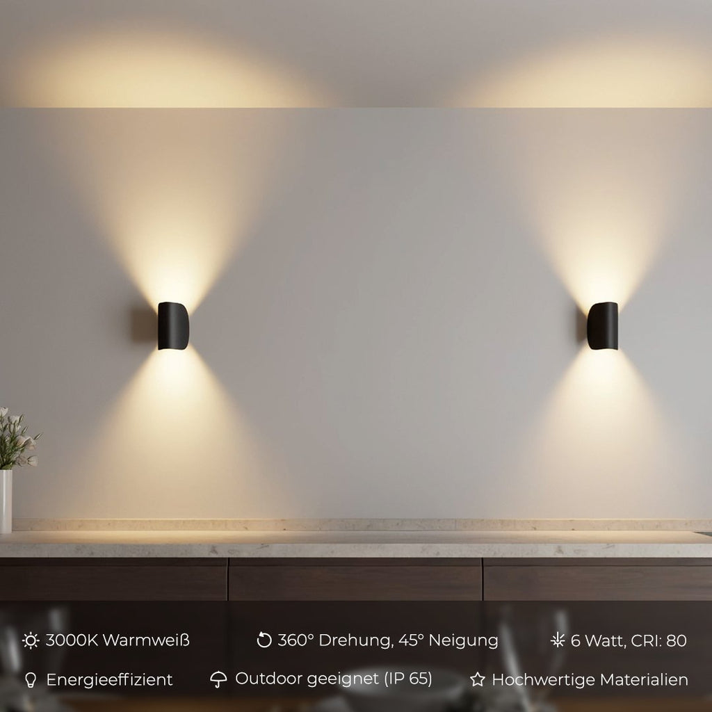 Leif – Applique Murale LED Orientable | Éclairage Flexible pour Intérieur & Extérieur IP65