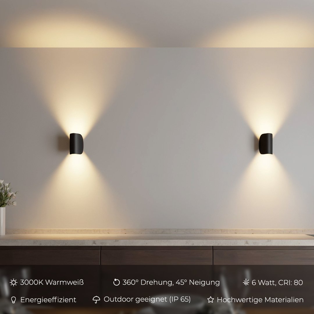 Leif – Applique Murale LED Orientable | Éclairage Flexible pour Intérieur & Extérieur IP65
