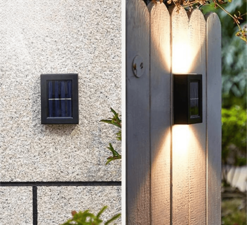 Appliques solaires extérieures LED avec émission de lumière haut/bas