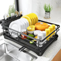 KITCHENDRY - Grand égouttoir à vaisselle avec bac de récupération intégré conçu pour un séchage efficace, une protection du plan de travail et un rangement organisé de la cuisine