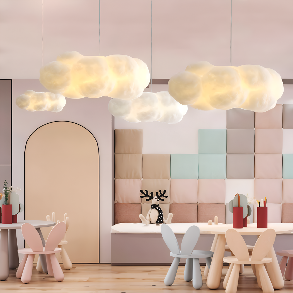 Lampe suspendue en forme de nuage pour chambre d'enfant – lampe de plafond rêveuse