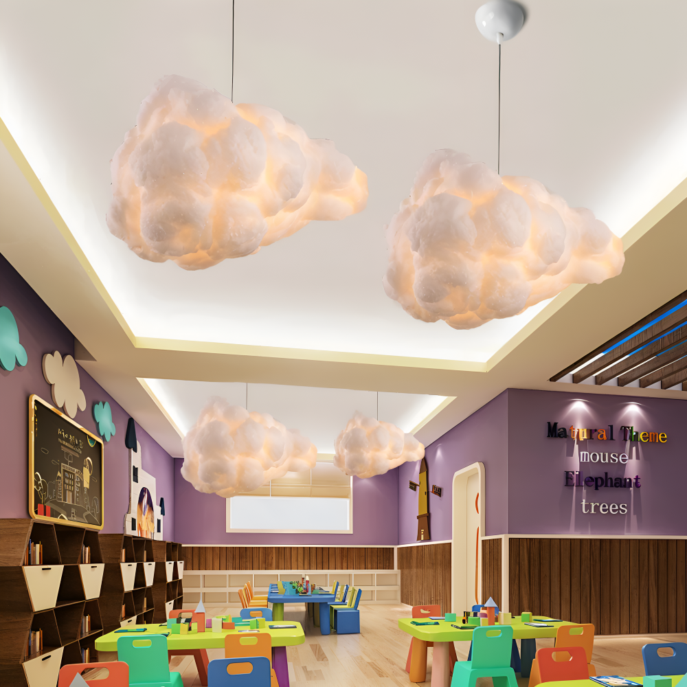 Lampe suspendue en forme de nuage pour chambre d'enfant – lampe de plafond rêveuse