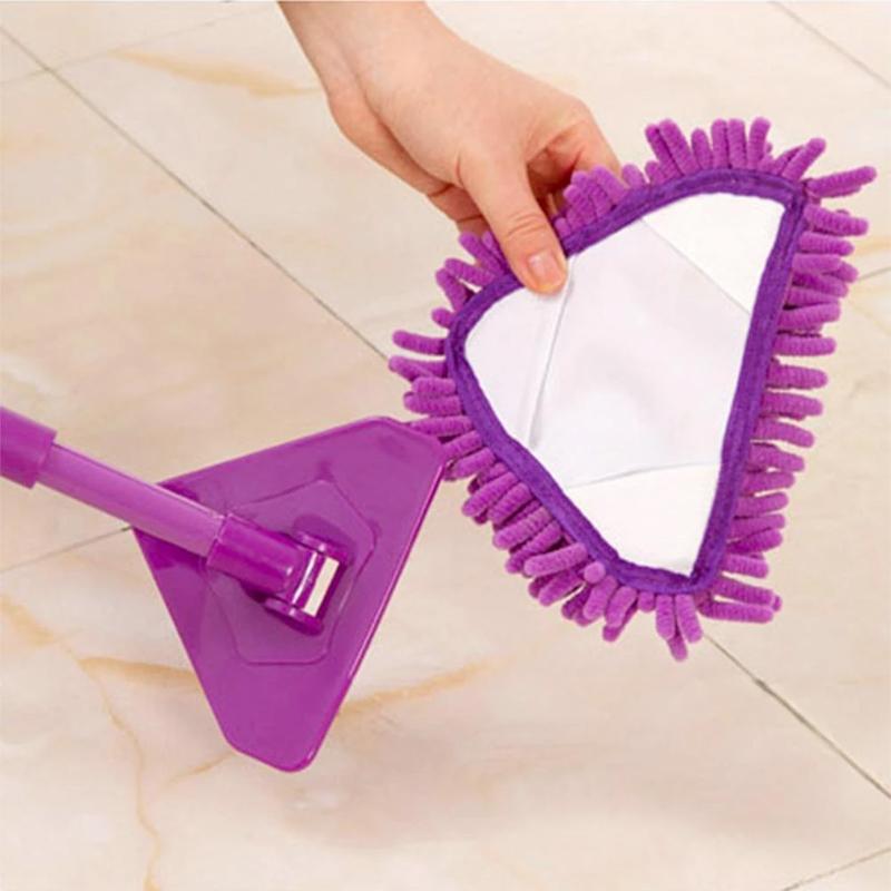 Mop de nettoyage triangulaire réglable et rotatif | Tête de mop à 180 degrés | Manche télescopique | Mop de nettoyage | Angle de mop
