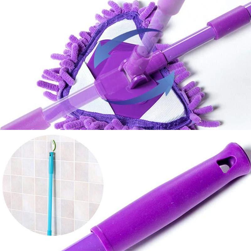Mop de nettoyage triangulaire réglable et rotatif | Tête de mop à 180 degrés | Manche télescopique | Mop de nettoyage | Angle de mop