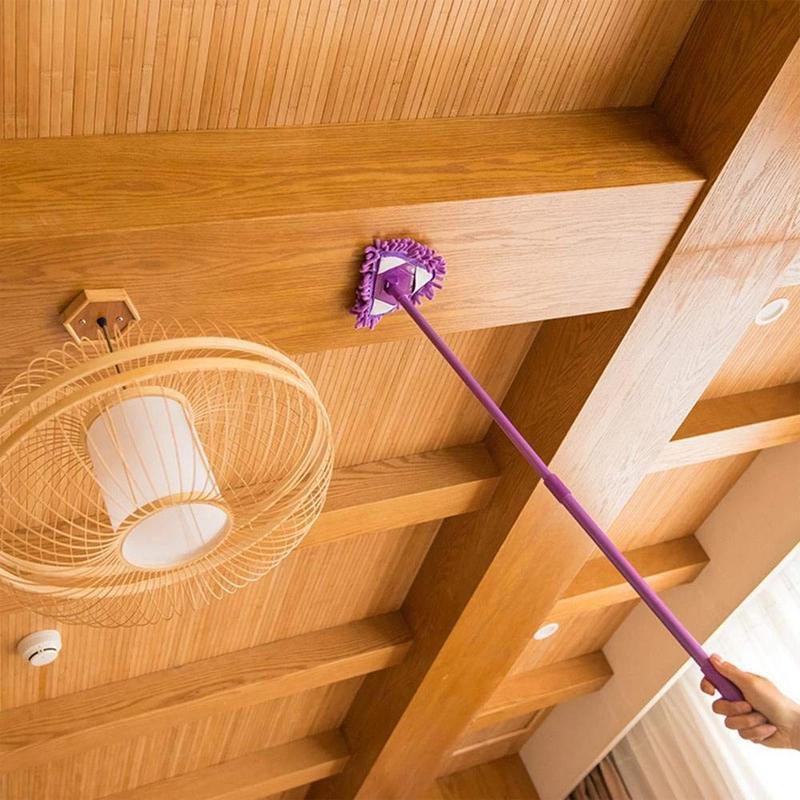 Mop de nettoyage triangulaire réglable et rotatif | Tête de mop à 180 degrés | Manche télescopique | Mop de nettoyage | Angle de mop