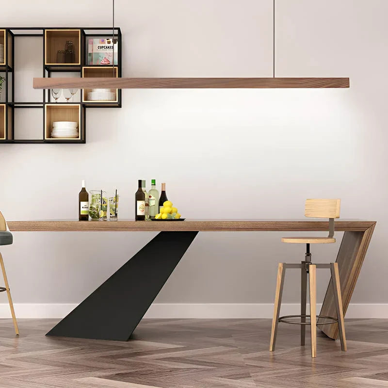 Lampe suspendue linéaire en bois LED Gindo