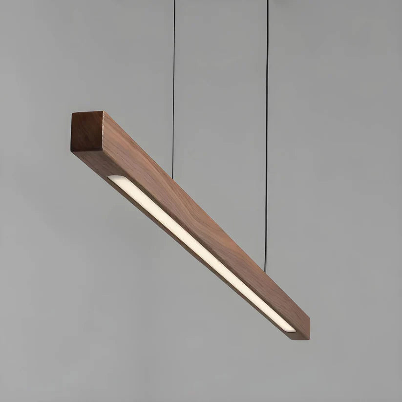 Lampe suspendue linéaire en bois LED Gindo