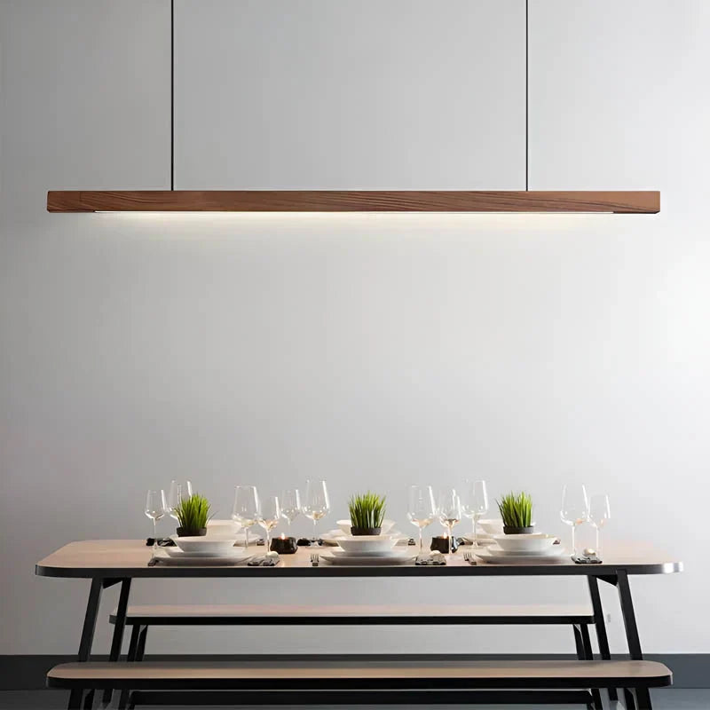 Lampe suspendue linéaire en bois LED Gindo