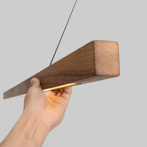 Lampe suspendue linéaire en bois LED Gindo