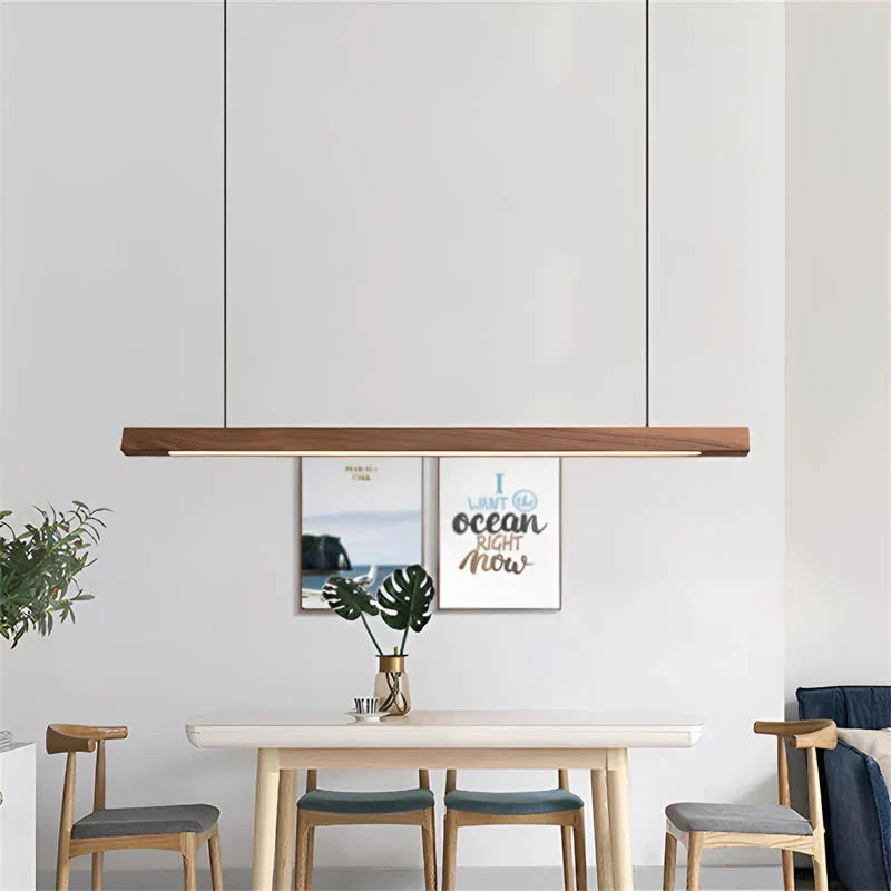 Lampe suspendue linéaire en bois LED Gindo