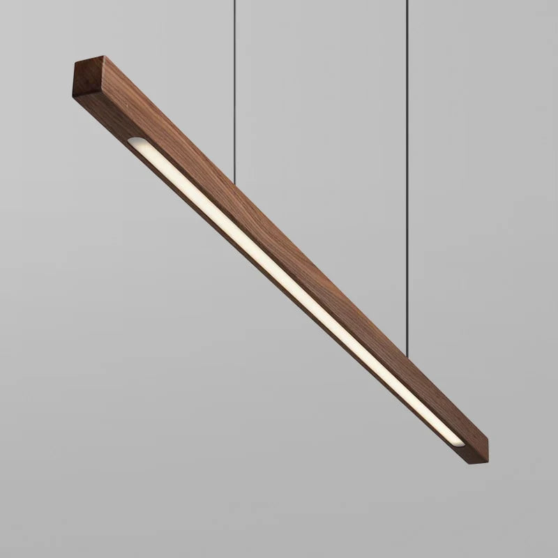 Lampe suspendue linéaire en bois LED Gindo