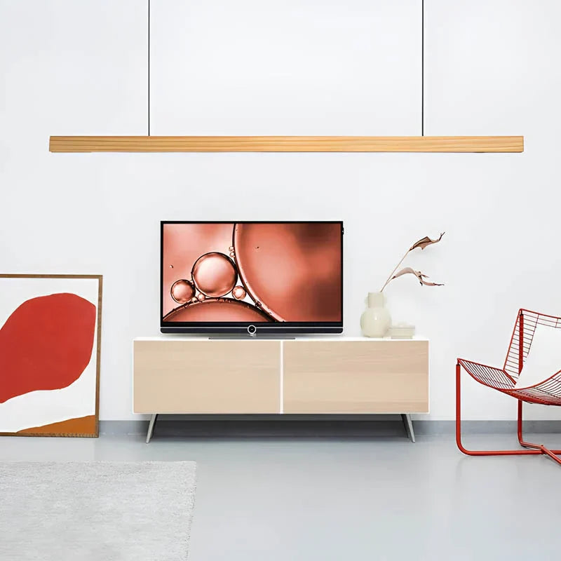 Lampe suspendue linéaire en bois LED Gindo