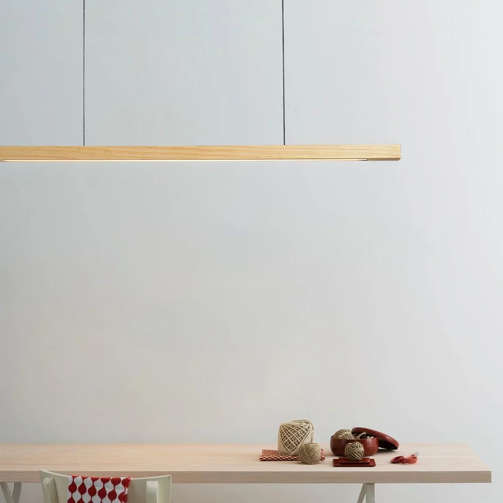 Lampe suspendue linéaire en bois LED Gindo
