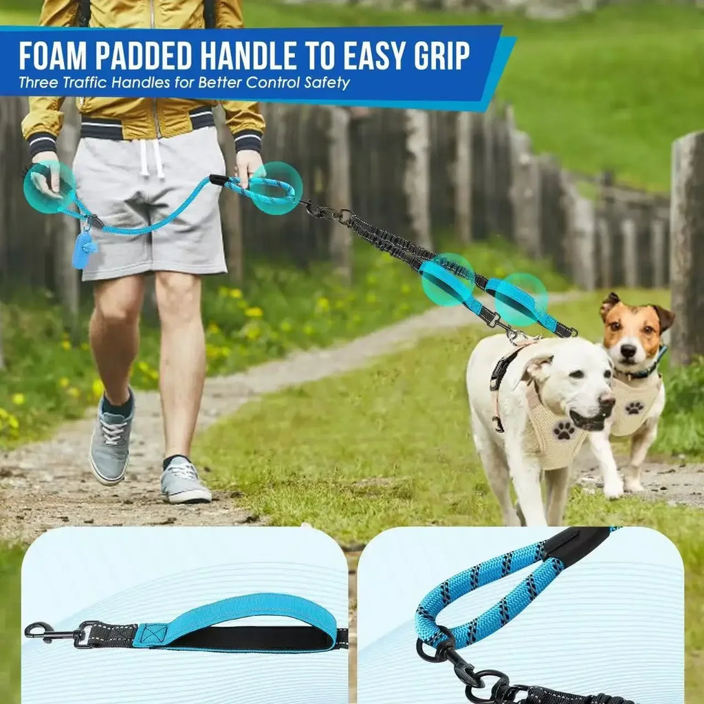 LIGNE TWINSTRIDE – Laisse Double pour Chiens avec Contrôle Pivotant à 360°