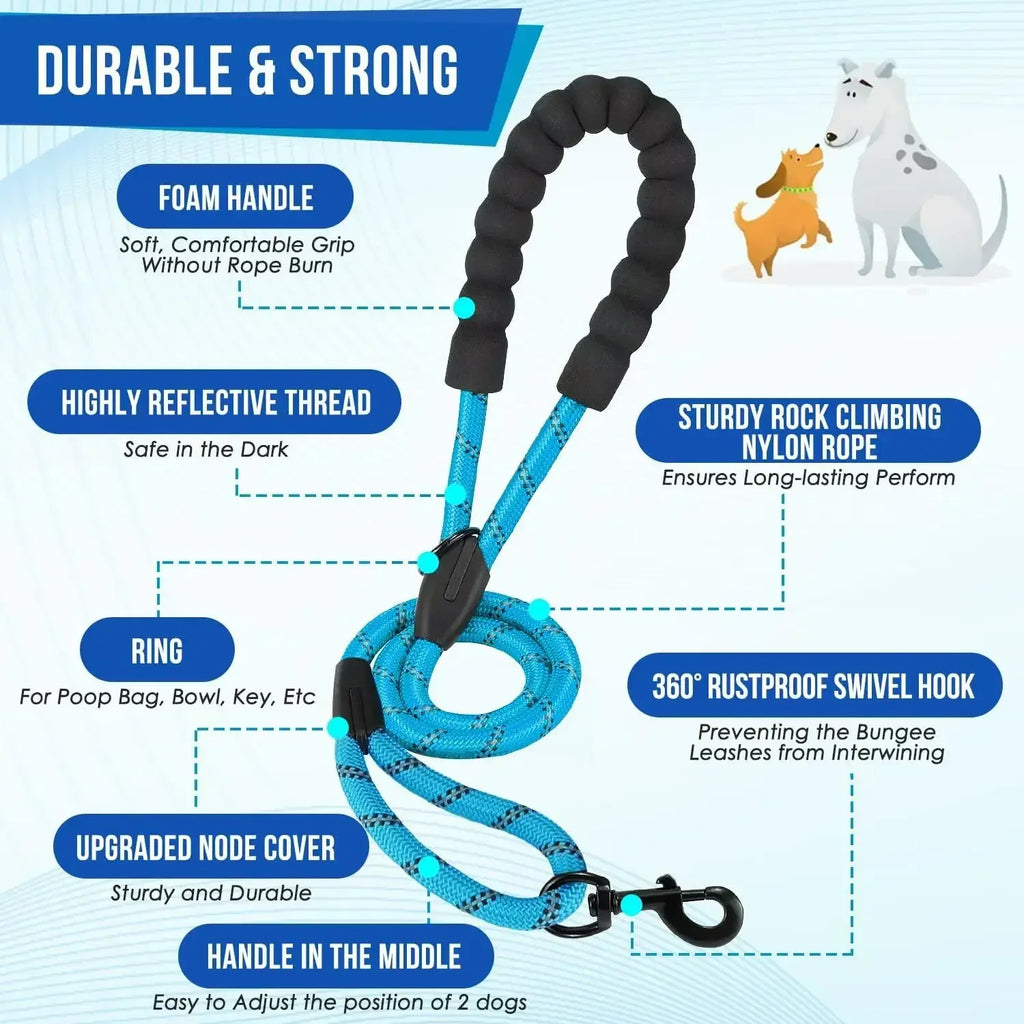 LIGNE TWINSTRIDE – Laisse Double pour Chiens avec Contrôle Pivotant à 360°
