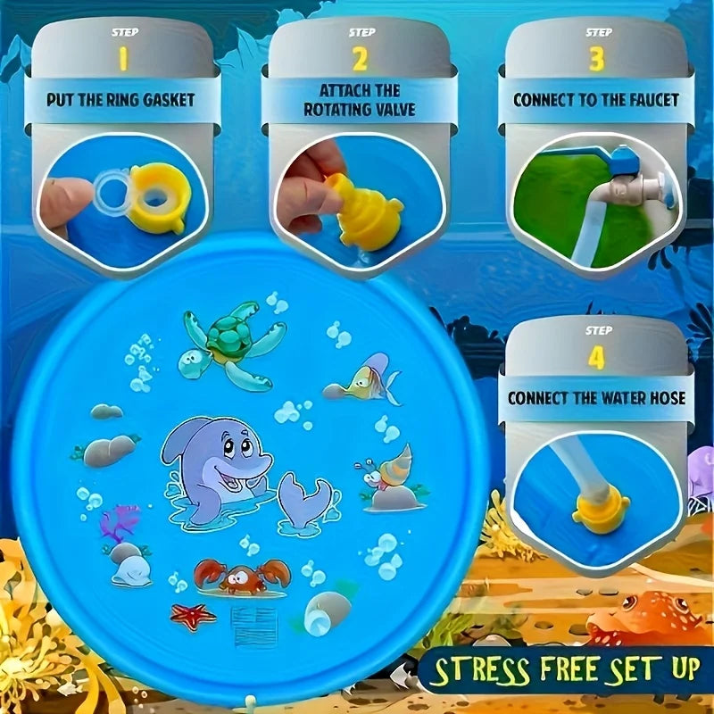 BASSIN SPLASHPAWS – Bassin de Bain pour Animaux de Compagnie en Plein Air avec Système de Spray