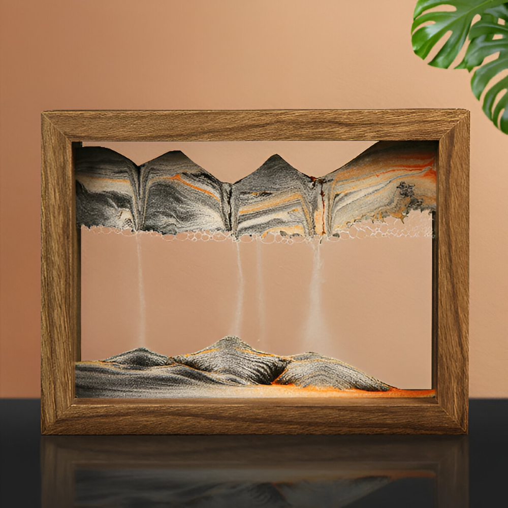 DynaFlow Art de Sable - Peintures de Sable Rotatives à 360° - Paysage de Sable Rectangulaire