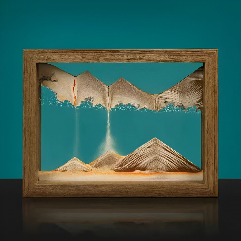 DynaFlow Art de Sable - Peintures de Sable Rotatives à 360° - Paysage de Sable Rectangulaire