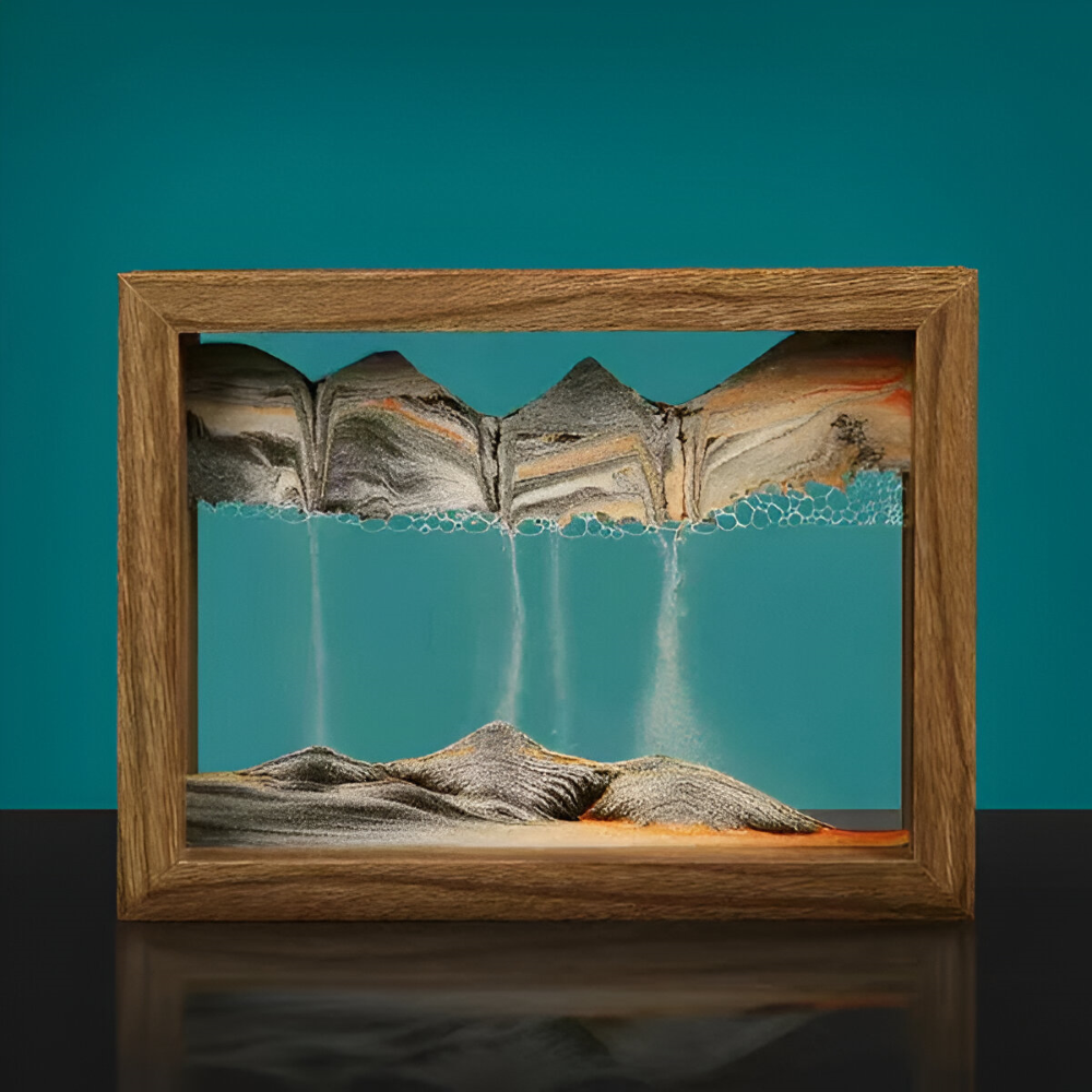 DynaFlow Art de Sable - Peintures de Sable Rotatives à 360° - Paysage de Sable Rectangulaire