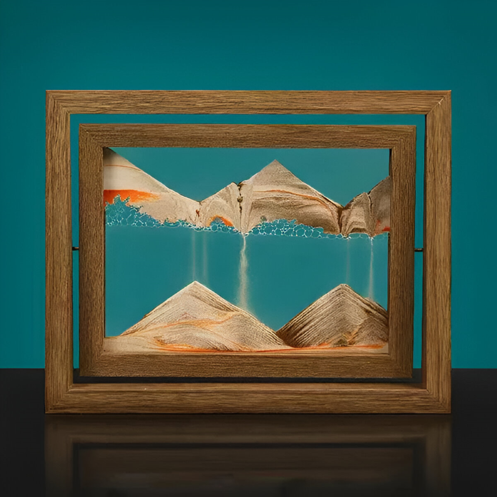 DynaFlow Art de Sable - Peintures de Sable Rotatives à 360° - Paysage de Sable Rectangulaire