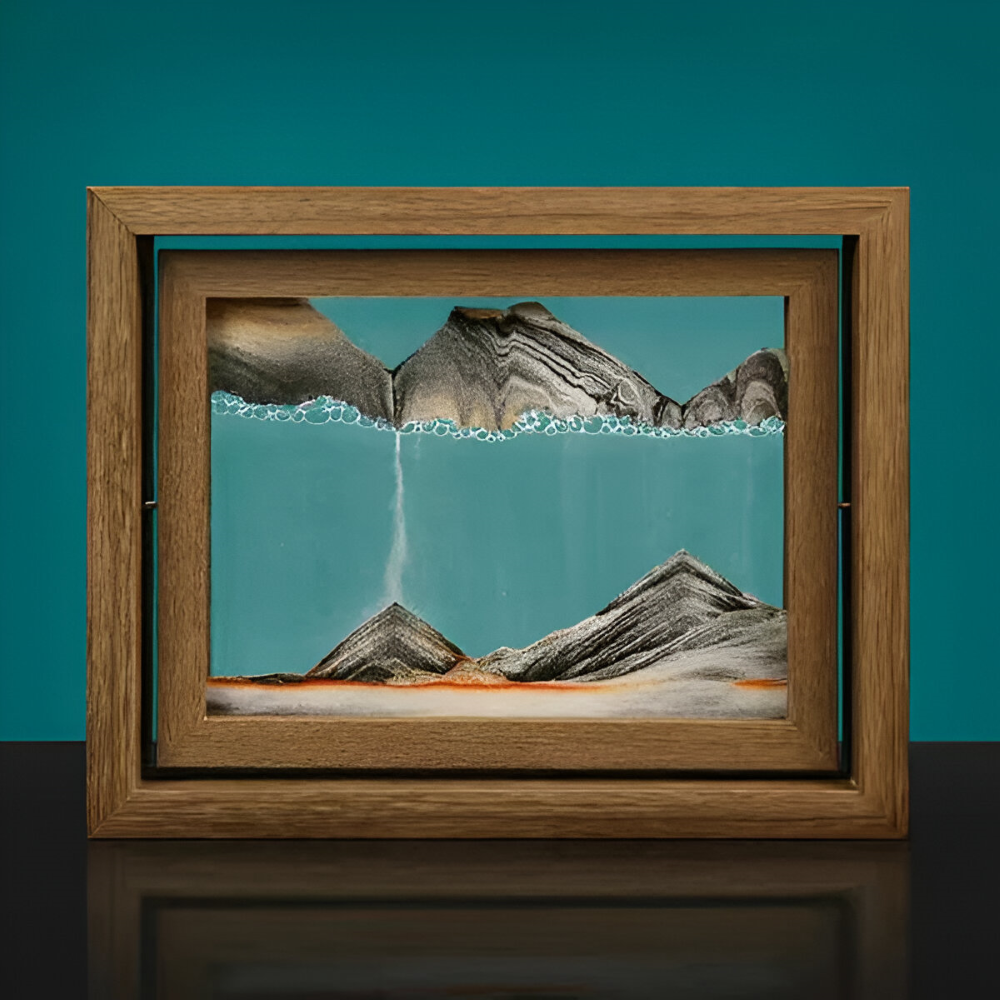 DynaFlow Art de Sable - Peintures de Sable Rotatives à 360° - Paysage de Sable Rectangulaire