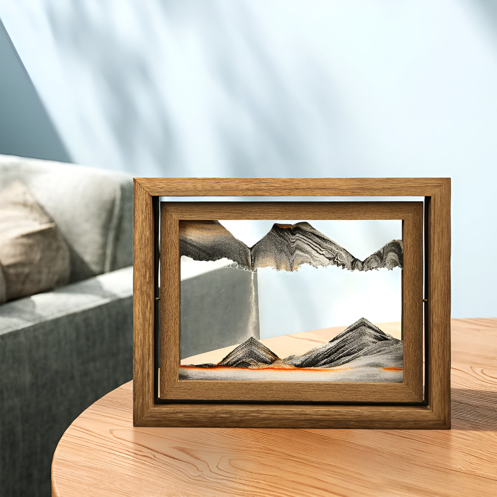 DynaFlow Art de Sable - Peintures de Sable Rotatives à 360° - Paysage de Sable Rectangulaire