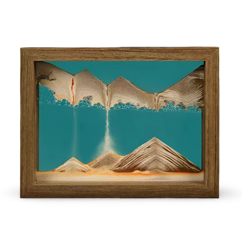 DynaFlow Art de Sable - Peintures de Sable Rotatives à 360° - Paysage de Sable Rectangulaire