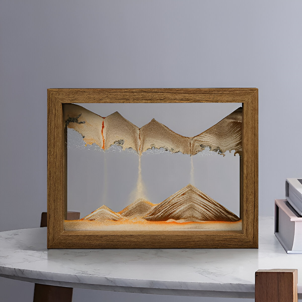 DynaFlow Art de Sable - Peintures de Sable Rotatives à 360° - Paysage de Sable Rectangulaire